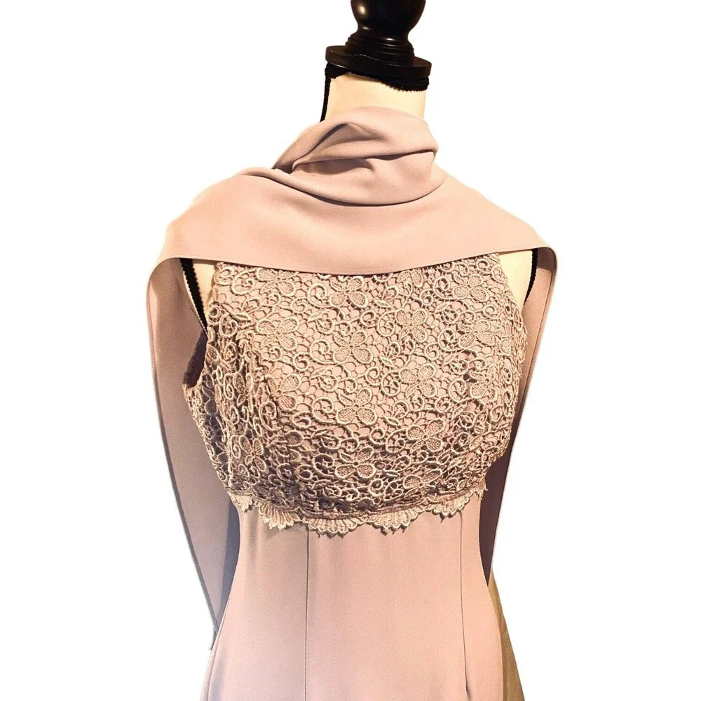 Vintage Celine New York Lilac Long Formal Evening Gown Dress Junior Sz 7/8 Lined - Picture 5 of 12